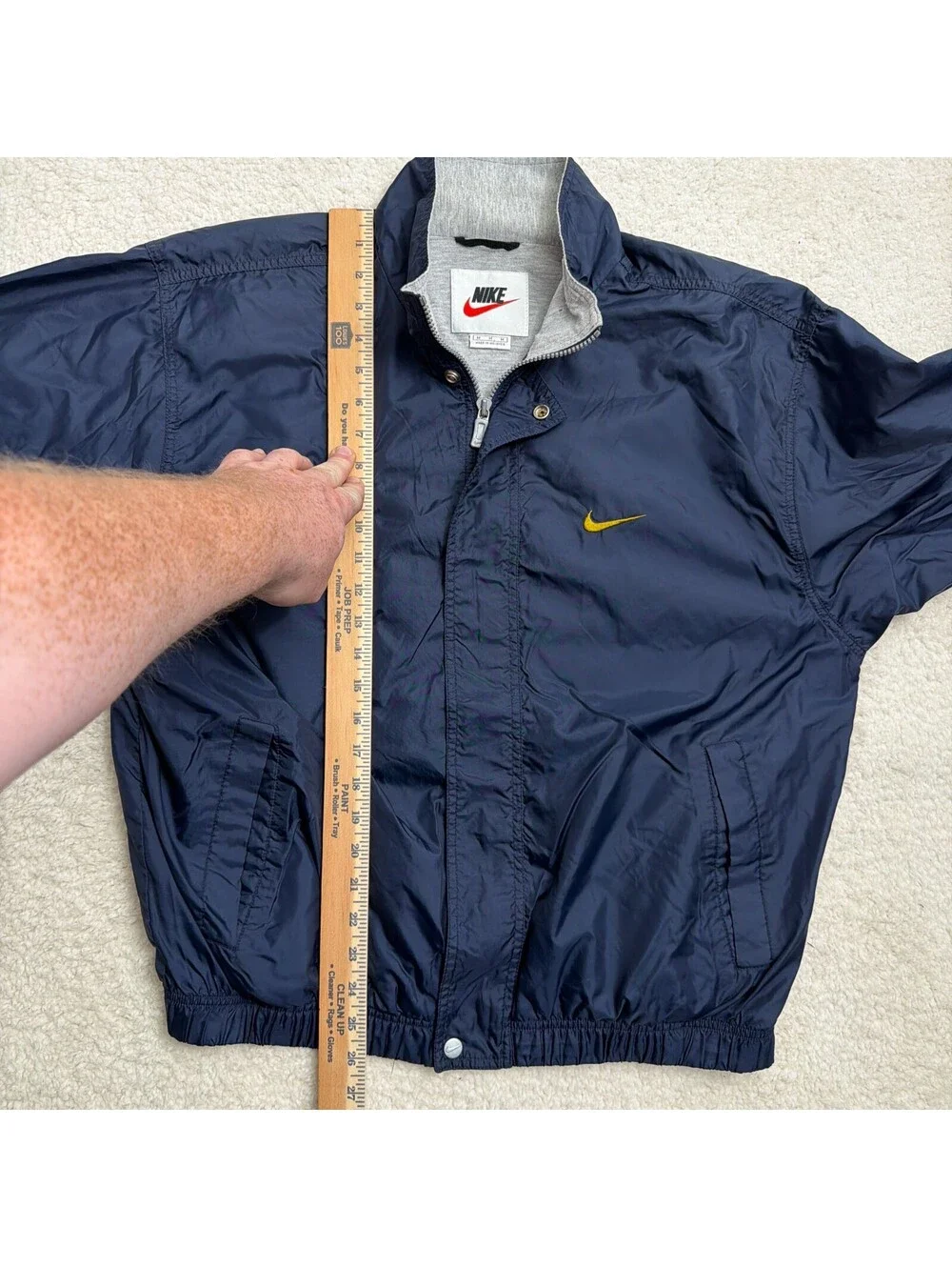 Vintage Nike Windbreaker Mens M Navy Nylon Full Zip Track Jacket 90s Swoosh